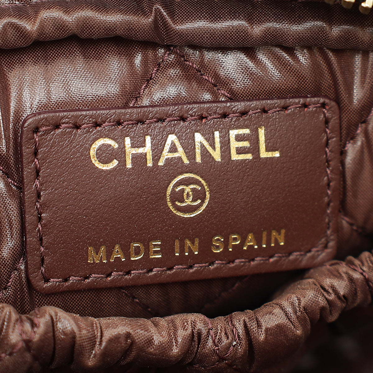 Chanel Black Curvy Cosmetic Small Pouch