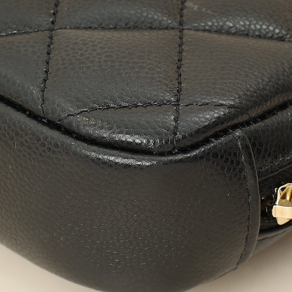 Chanel Black Curvy Cosmetic Small Pouch