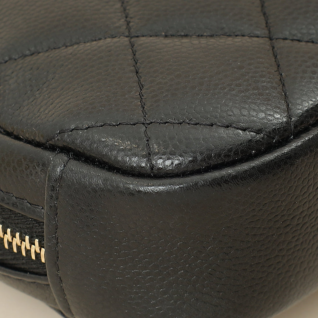 Chanel Black Curvy Cosmetic Small Pouch
