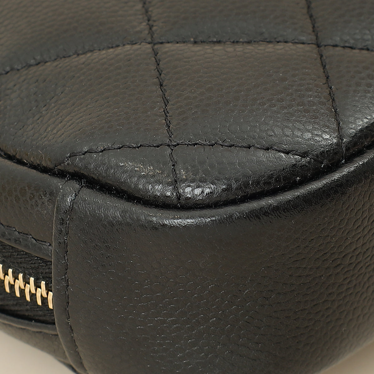 Chanel Black Curvy Cosmetic Small Pouch