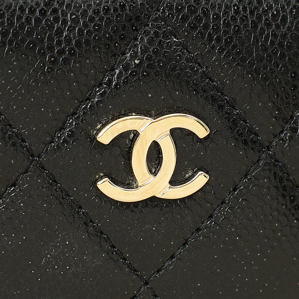 Chanel Black Curvy Cosmetic Small Pouch