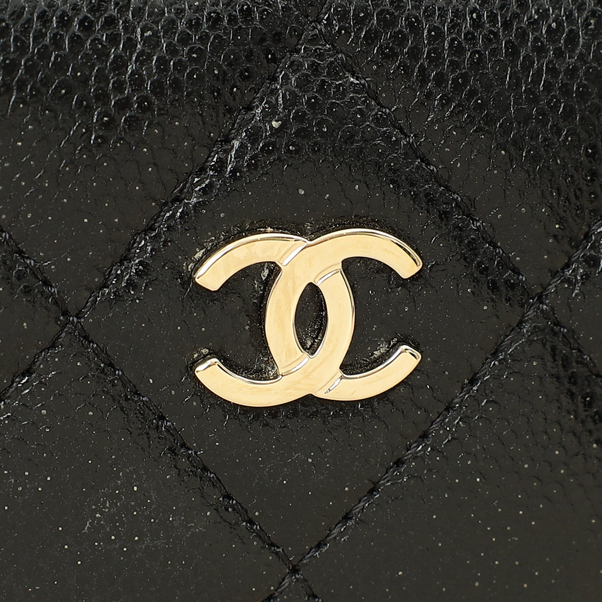 Chanel Black Curvy Cosmetic Small Pouch
