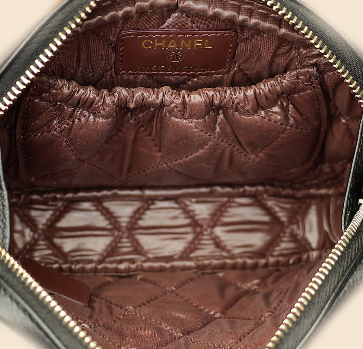 Chanel Black Curvy Cosmetic Small Pouch