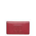 Chanel Red CC Timeless Yen Wallet