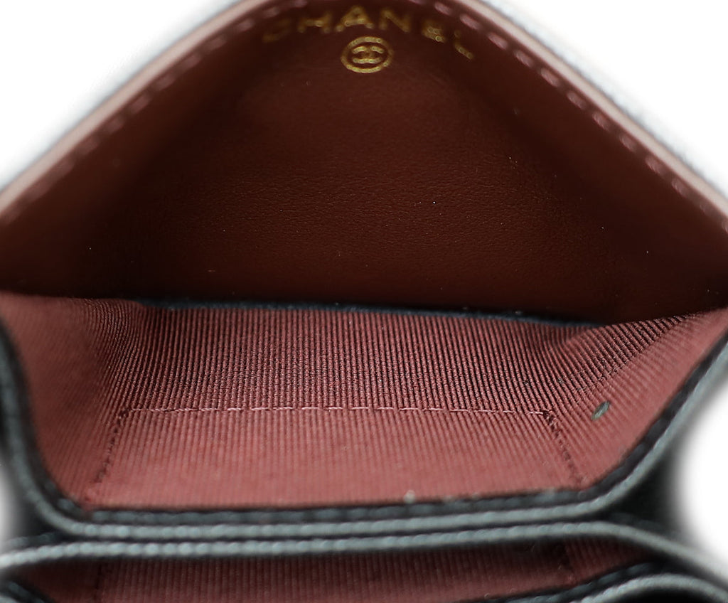 Chanel Black CC Classic 5 Gusset Card