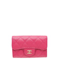 Chanel Fuchsia Classic Flap Card Holder