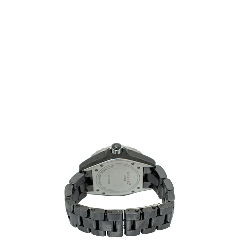 Chanel Black Ceramic Steel Diamond J12 Automatic 39mm Watch