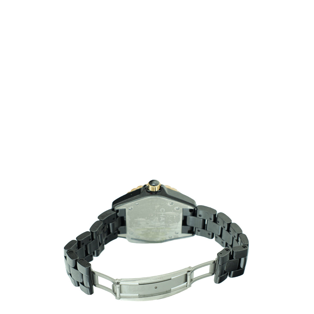 Chanel Black/Yellow Gold J12 Ceramic 38mm Quartz Watch