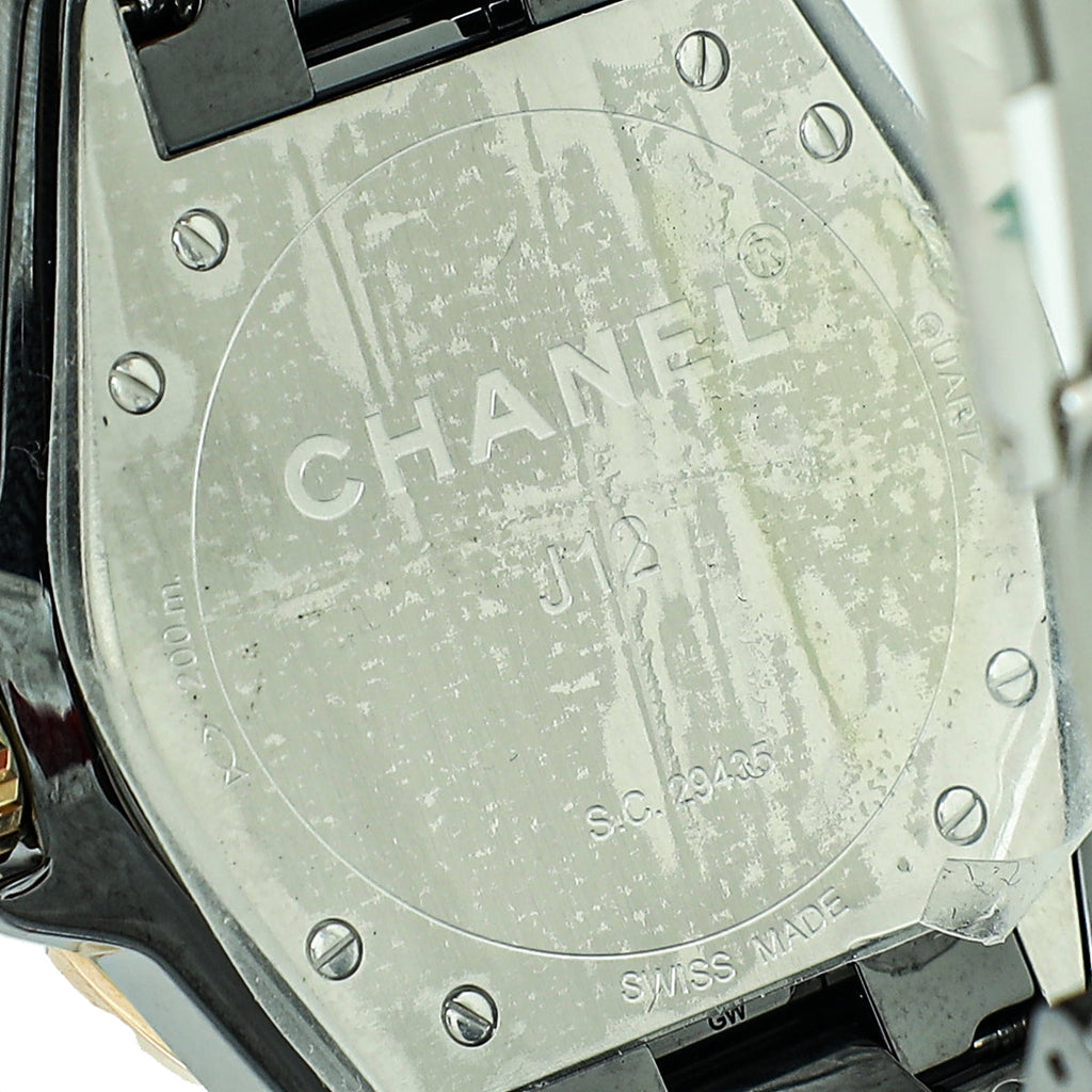 Chanel Black/Yellow Gold J12 Ceramic 38mm Quartz Watch