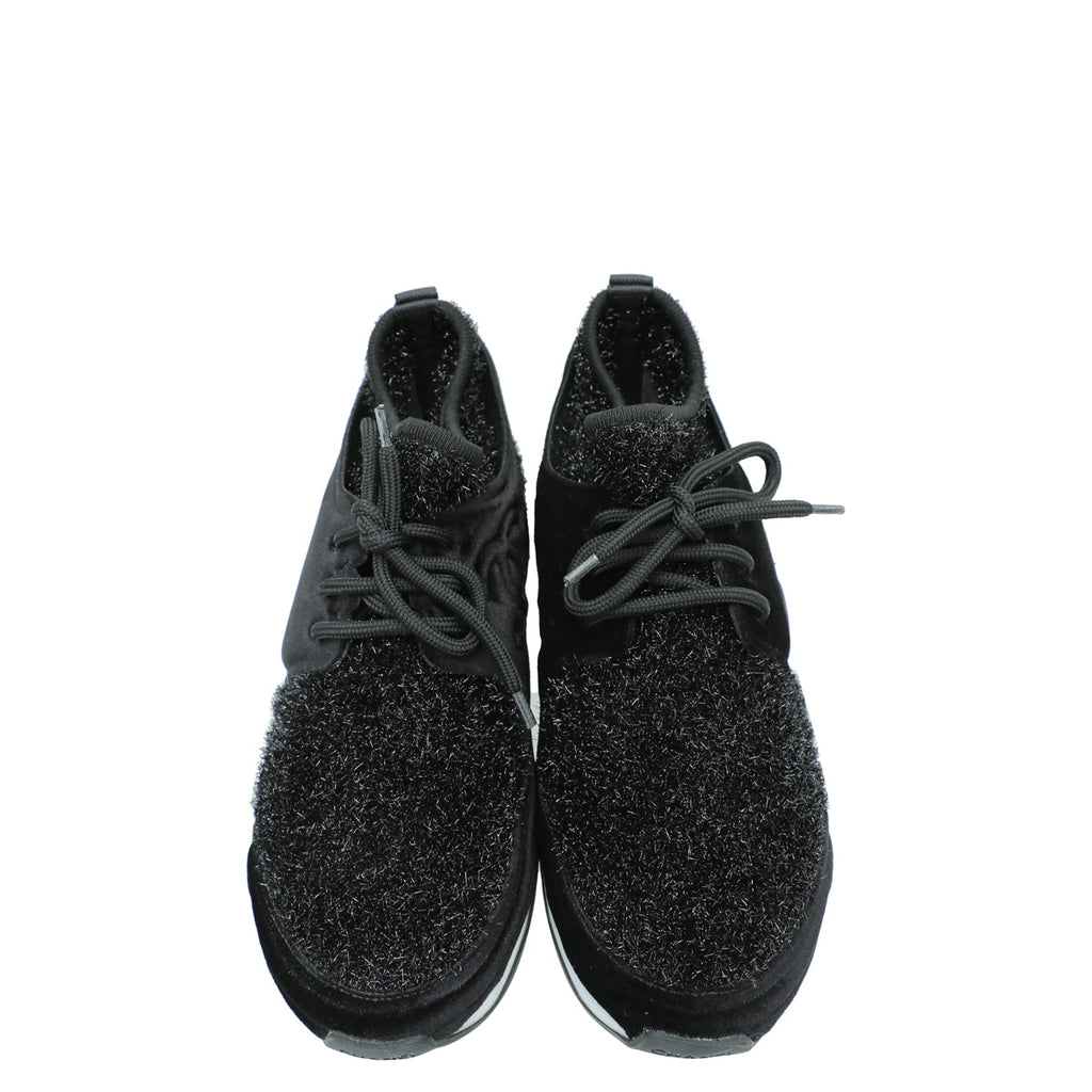 Chanel Black Knit Sock Sparkle Weekend Trainer Sneaker 40