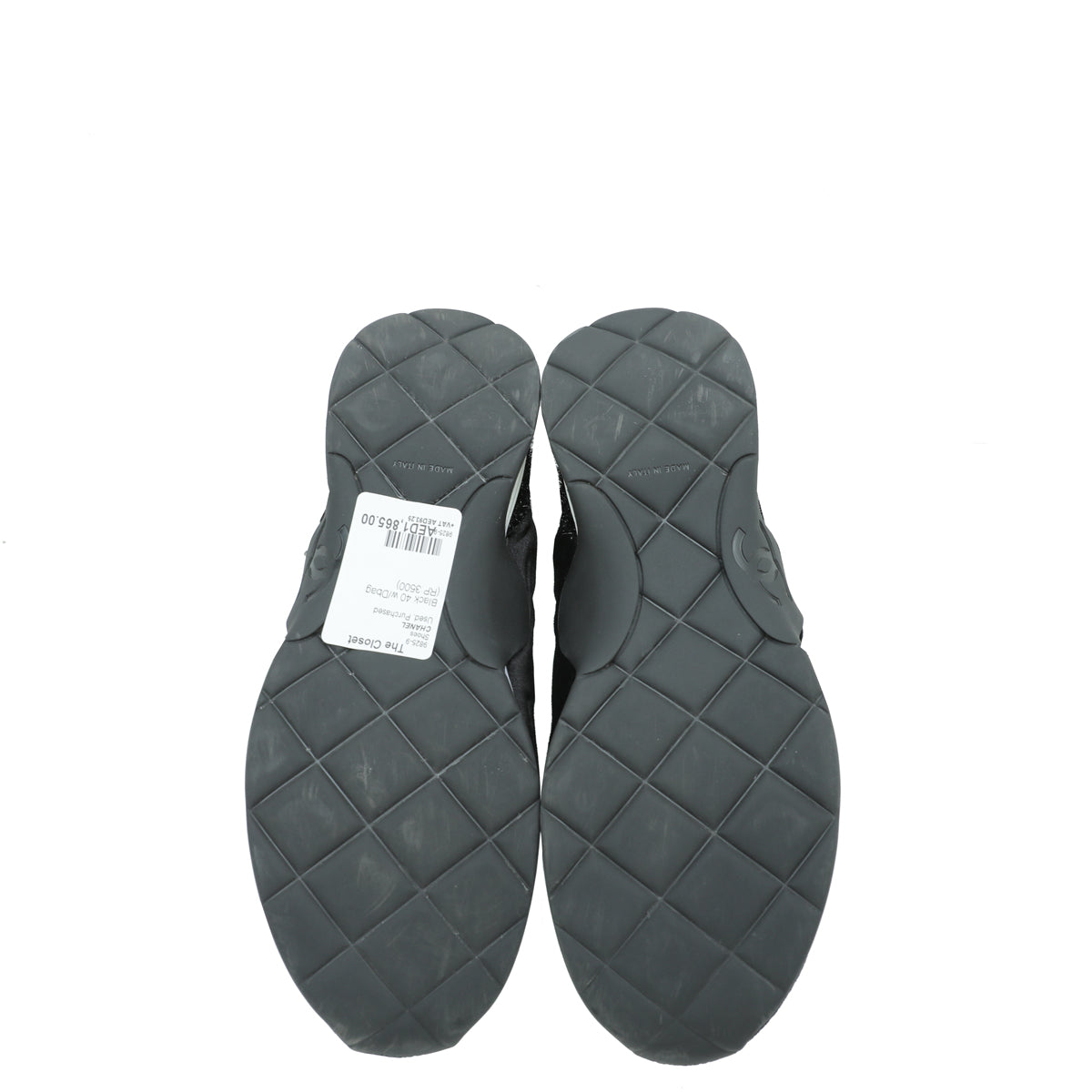 Chanel Black Knit Sock Sparkle Weekend Trainer Sneaker 40