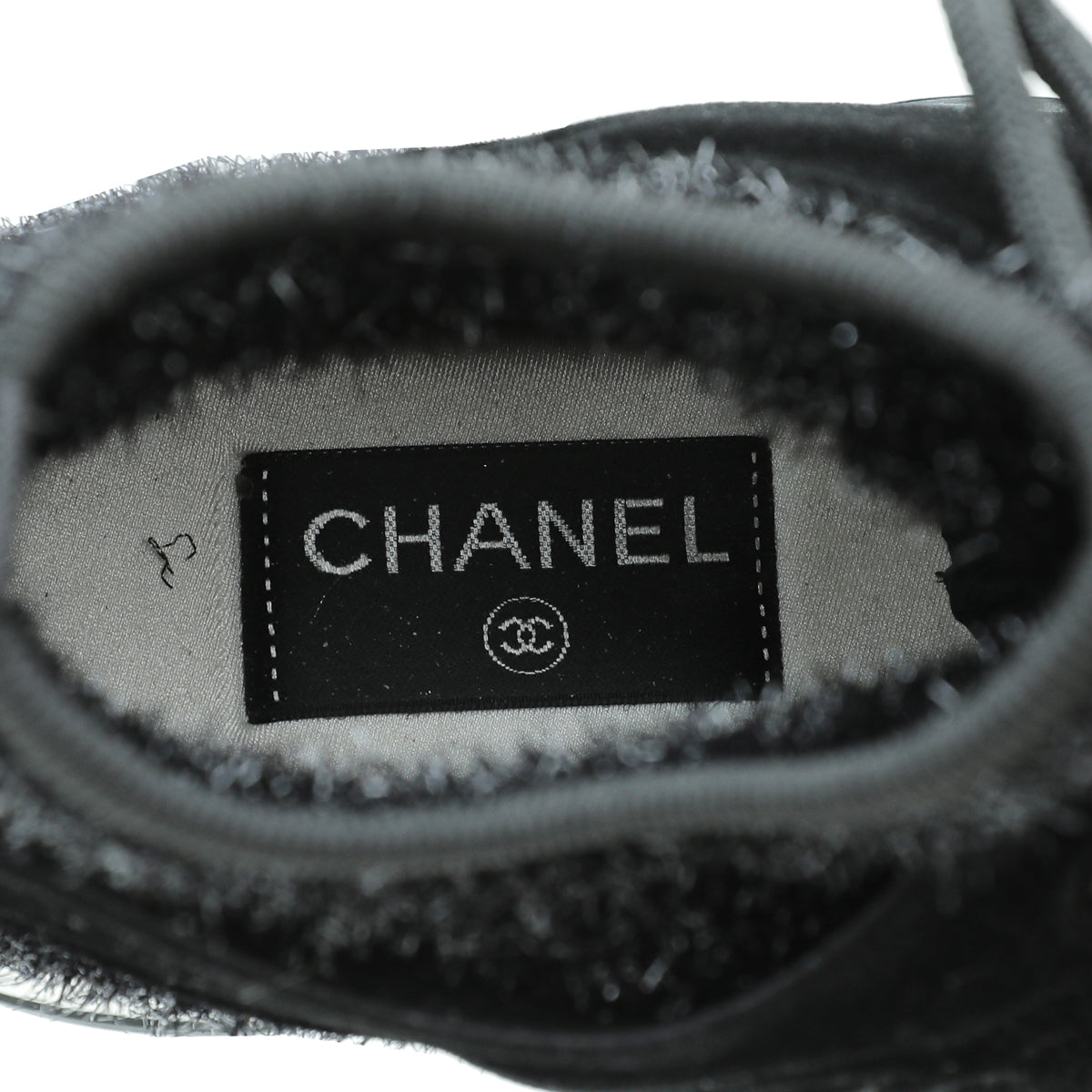 Chanel Black Knit Sock Sparkle Weekend Trainer Sneaker 40