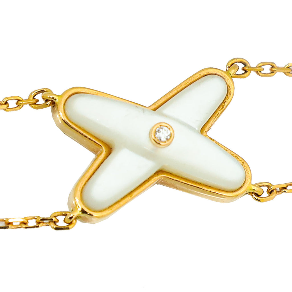 Chaumet 18K Rose Gold MOP 1 Diamond Jeux De Liens Bracelet