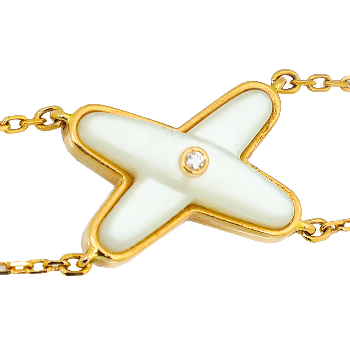 Chaumet 18K Rose Gold MOP 1 Diamond Jeux De Liens Bracelet