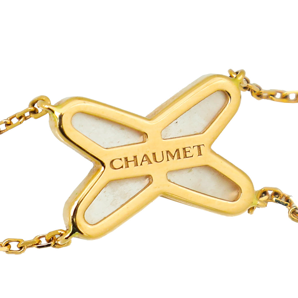 Chaumet 18K Rose Gold MOP 1 Diamond Jeux De Liens Bracelet