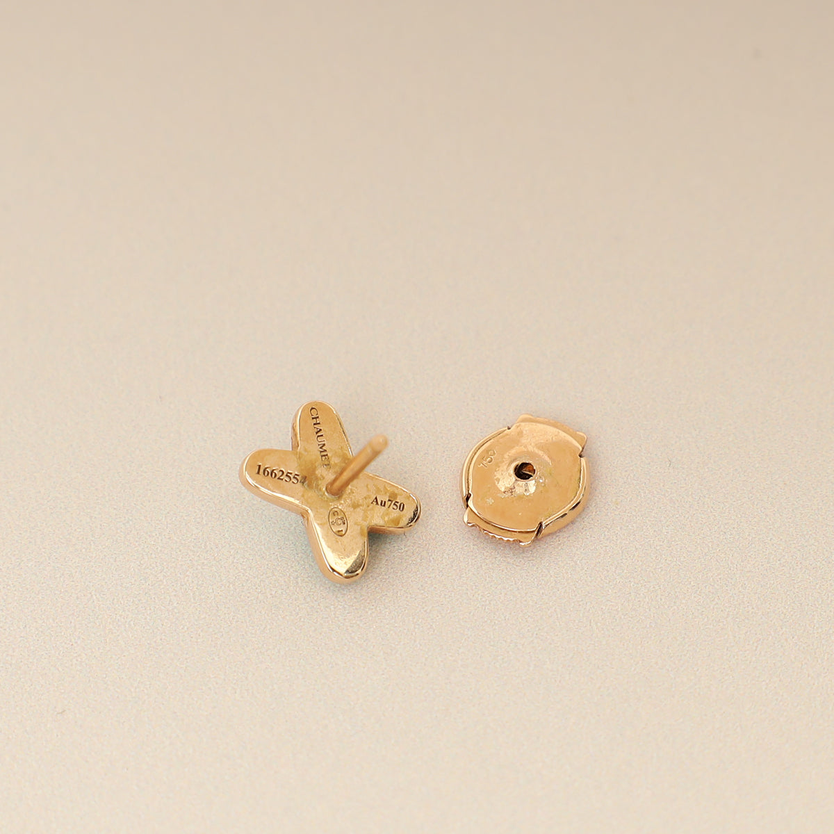 Chaumet 18K Rose Gold Jeux de Liens Diamond Turquoise Stud Earrings