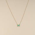 Chaumet 18K Rose Gold Jeux de Liens Diamond Turquoise Pendant Necklace