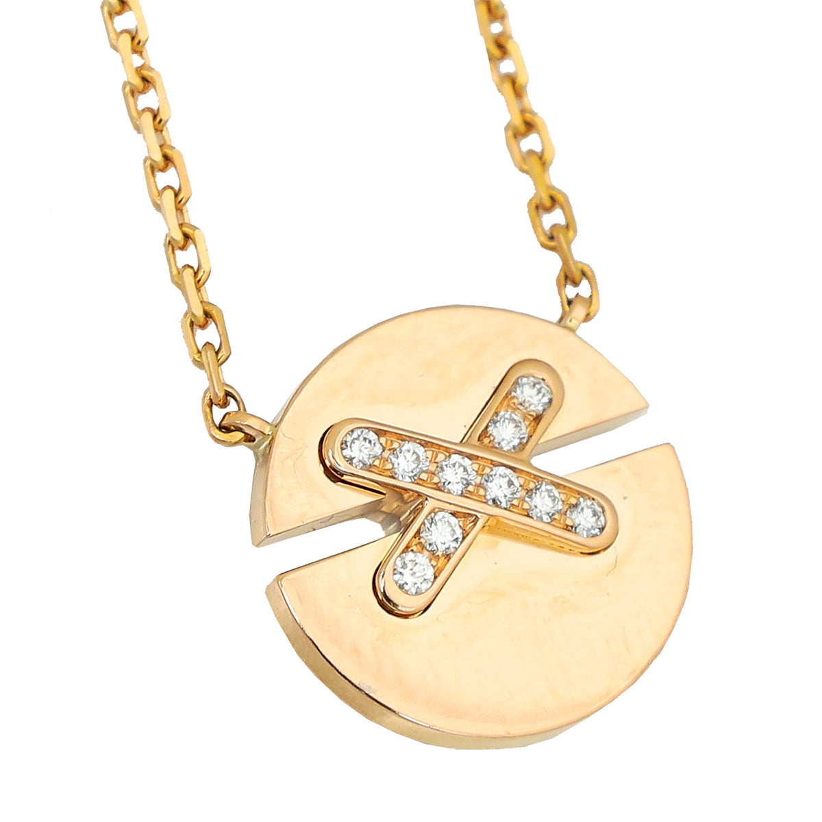 Chaumet 18K Rose Gold Diamond Jeux De Liens Harmony Small Pendant Necklace