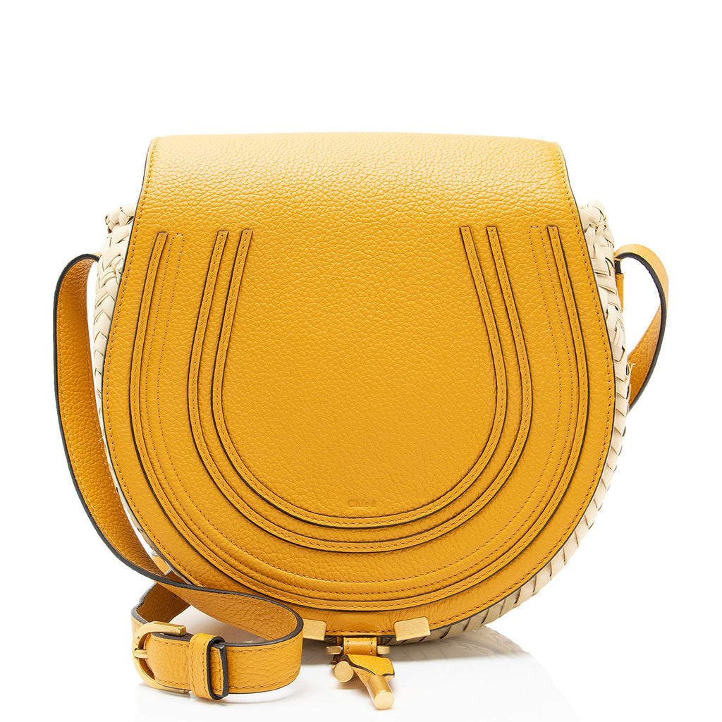 Chloe Calfskin Raffia Marcie Medium Crossbody