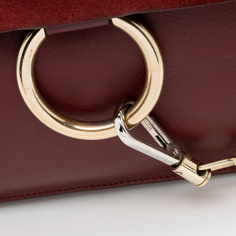 Chloe Calfskin Suede Faye Medium Shoulder Bag (SHF-19058)