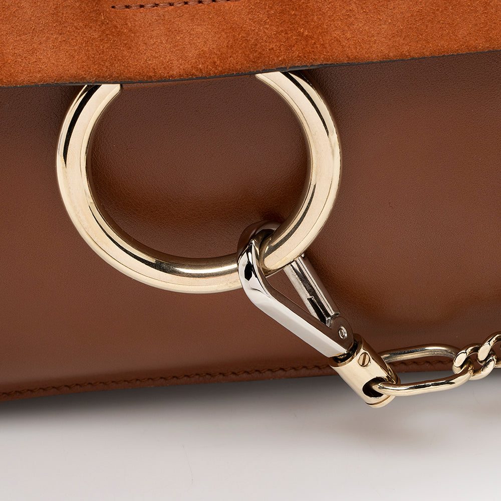 Chloe Calfskin Suede Faye Medium Shoulder Bag (SHF-19065)