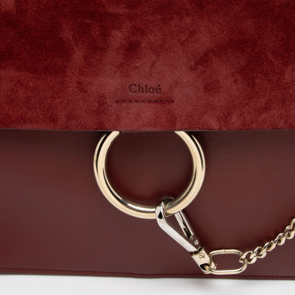 Chloe Calfskin Suede Faye Medium Shoulder Bag (SHF-Vx8bCr)