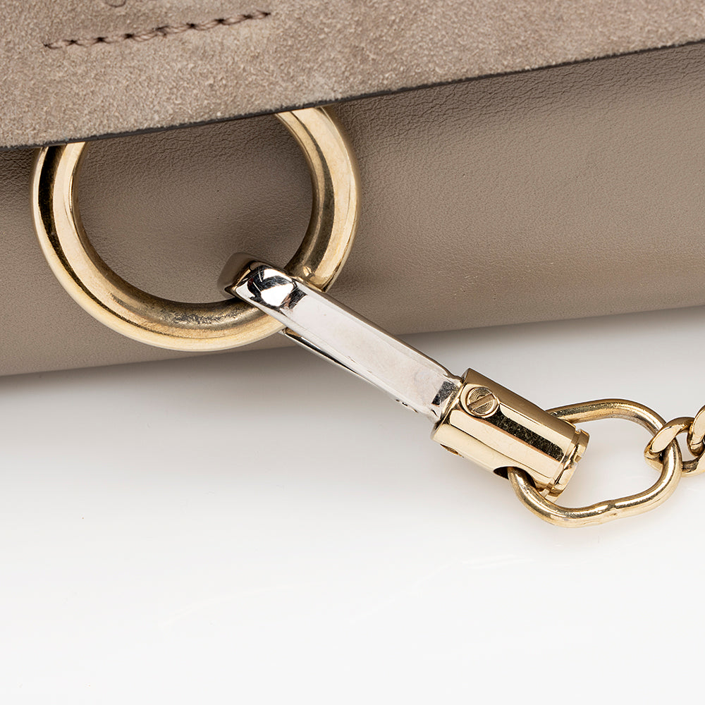 Chloe Calfskin Suede Faye Mini Shoulder Bag (SHF-21629)
