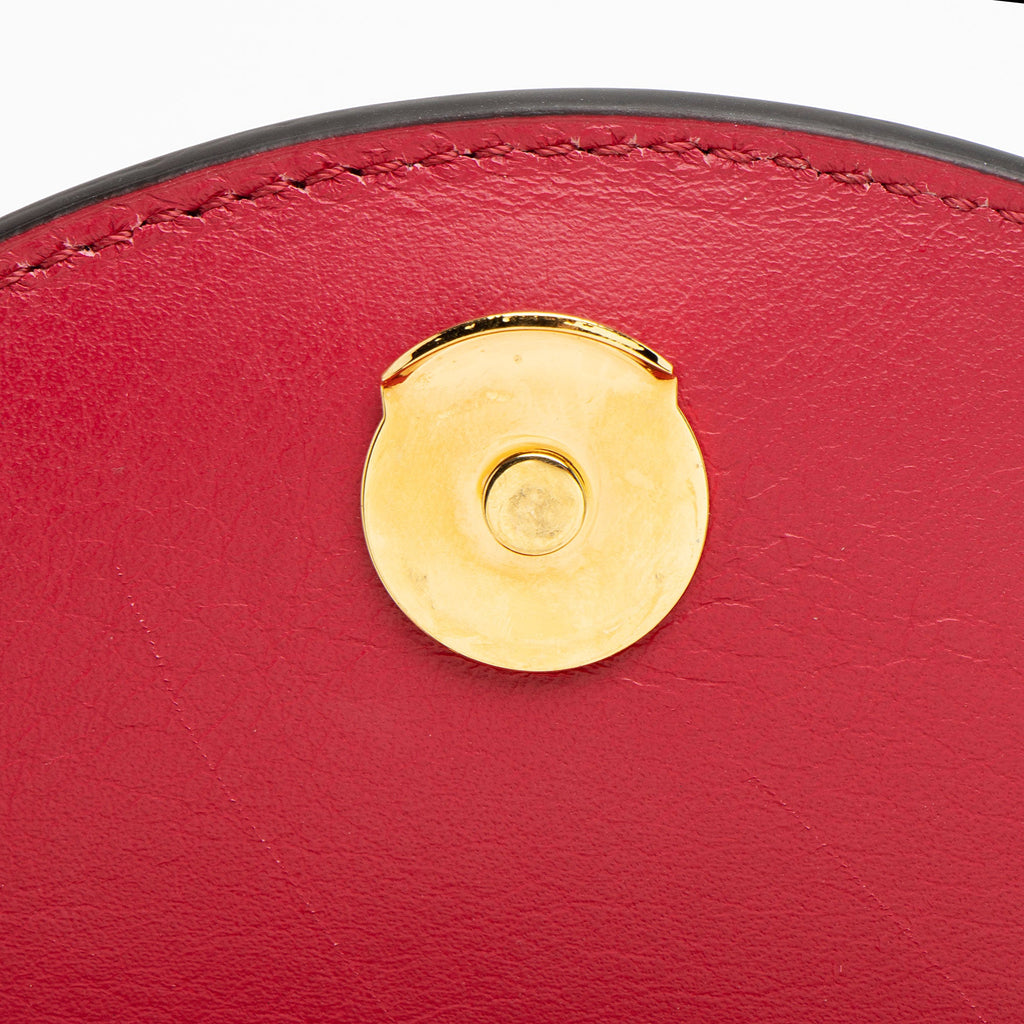 Chloe Croc Embossed Calfskin Aby Lock Small Top Handle