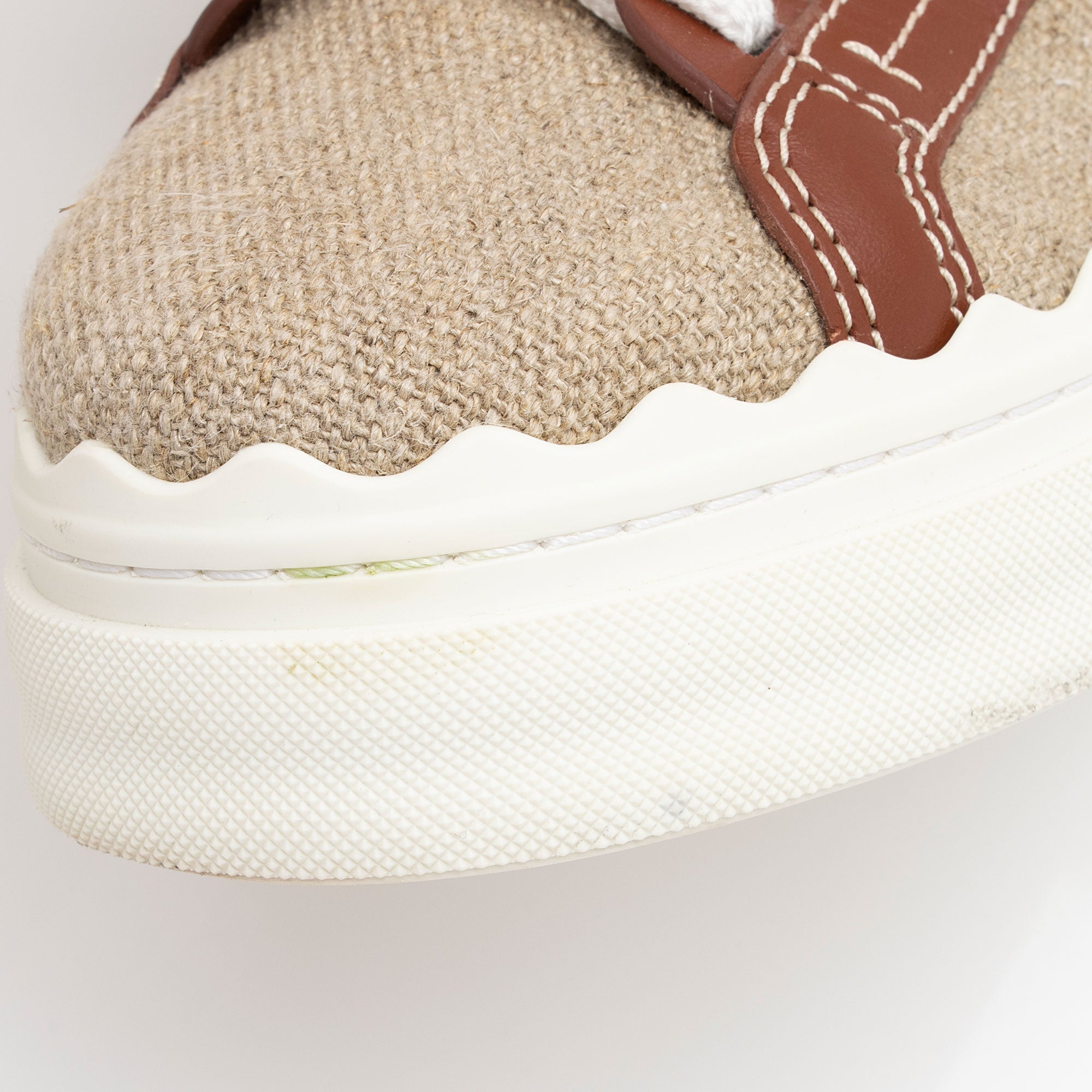 Chloe Linen Calfskin Lauren Sneakers - Size 8 / 38 (SHF-0nouT4)