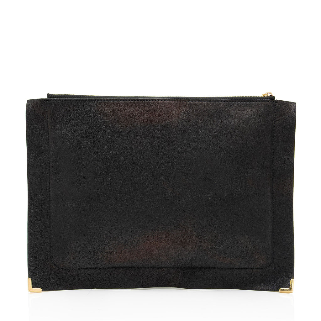 Chloe Sheepskin Ghost Flat Pouch Clutch
