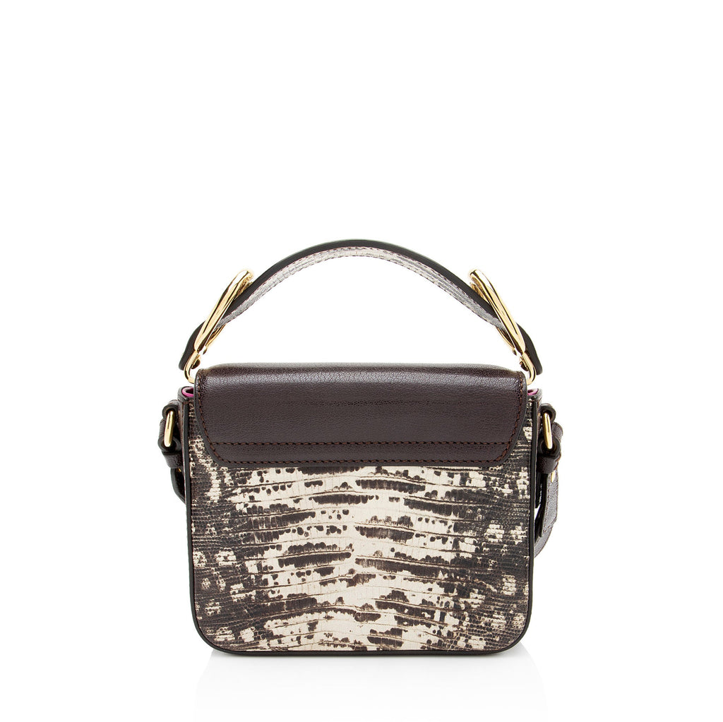 Chloe Shiny Calfskin Python Embossed Leather Mini C Bag