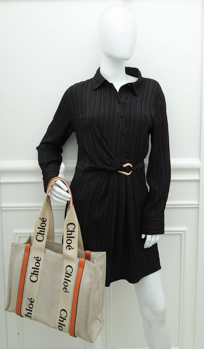 Chloe Bicolor Medium Woody Tote Bag
