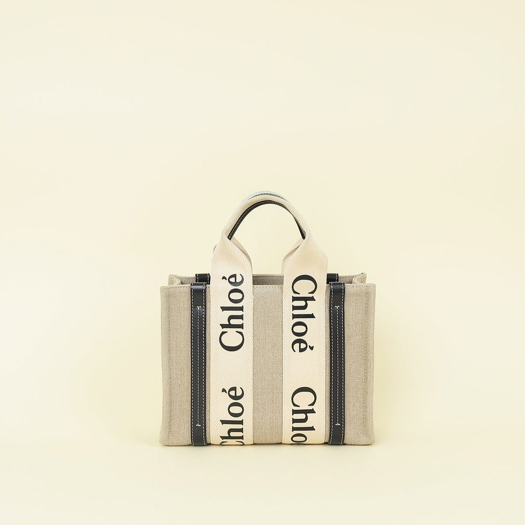 Chloe Bicolor Woody Small Tote Bag