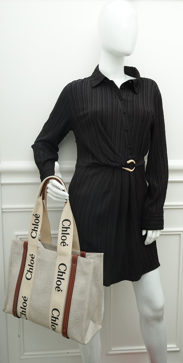 Chloe Bicolor Woody Tote Medium Bag