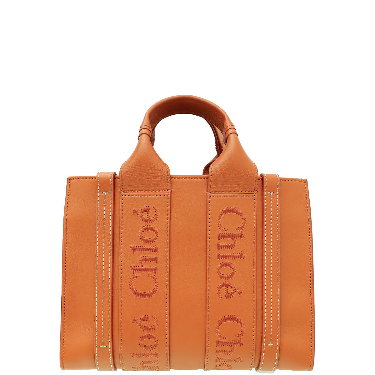 Chloe Caramel Woody Small Embroidered Tote Bag