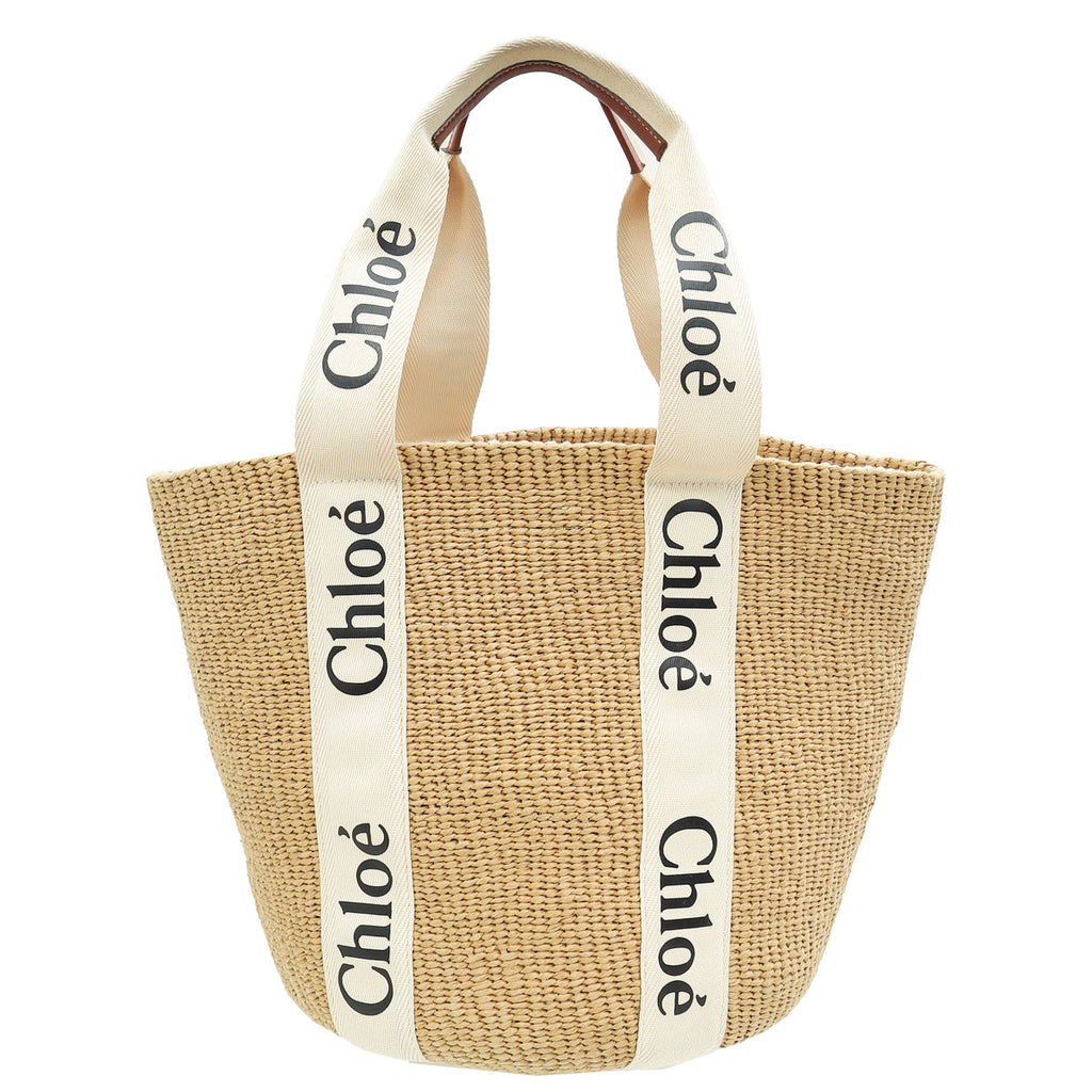 Chloe Bicolor Woody Basket Large Tote Bag
