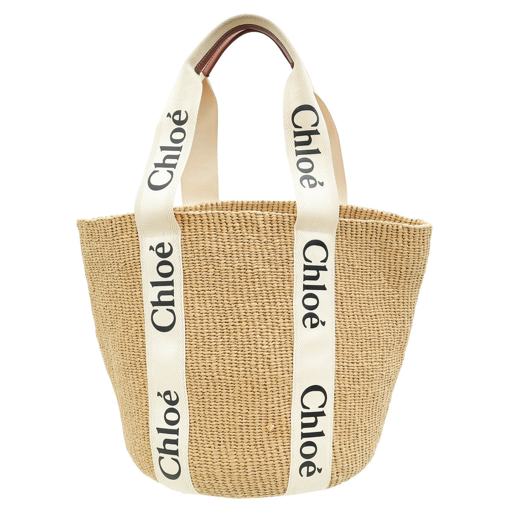 Chloe Bicolor Woody Basket Large Tote Bag