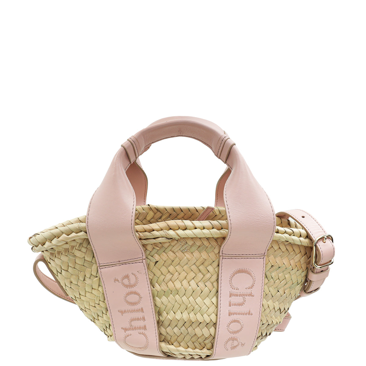 Chloe Pink Sense Mini Basket in Raffia Bag