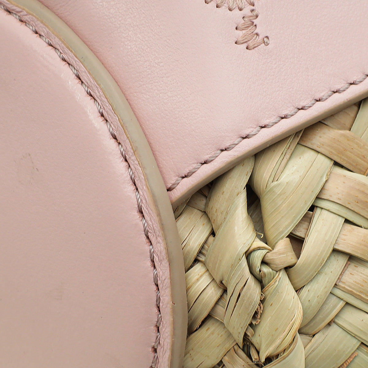 Chloe Pink Sense Mini Basket in Raffia Bag