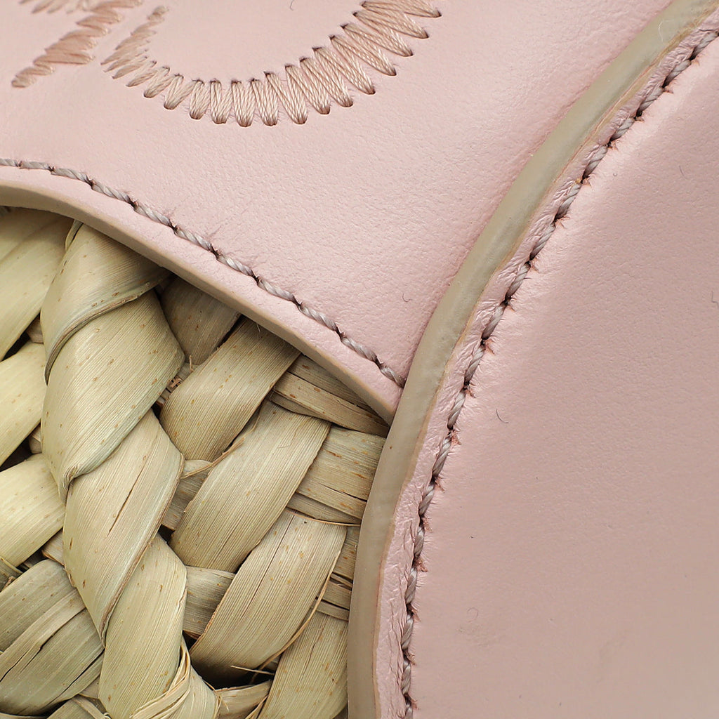 Chloe Pink Sense Mini Basket in Raffia Bag