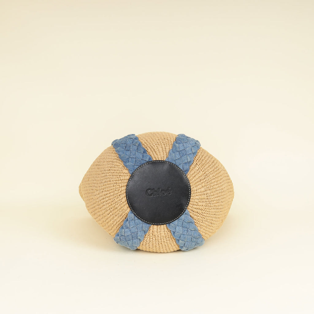 Chloe Blue x Mifuko Large Woody Basket Bag