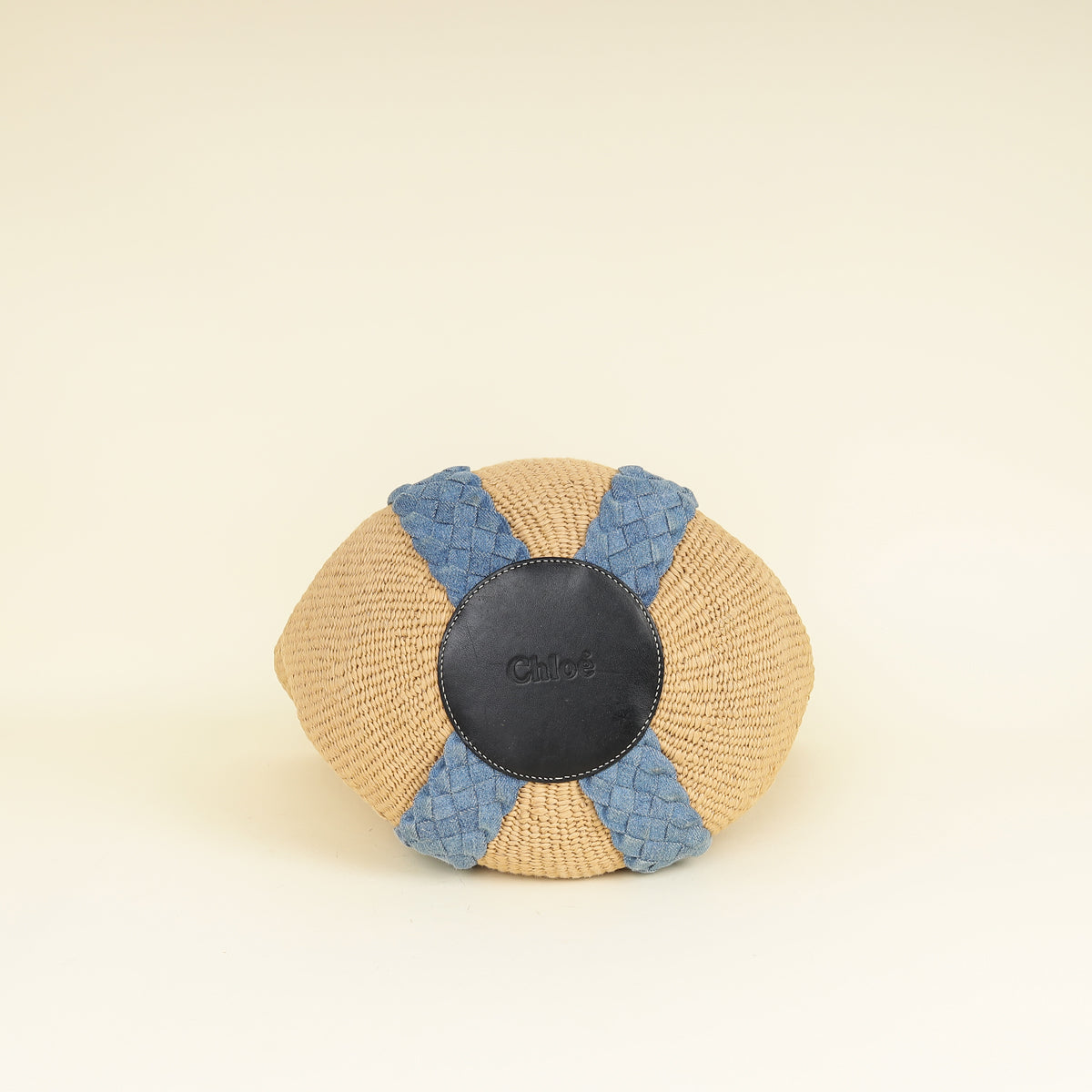 Chloe Blue x Mifuko Large Woody Basket Bag