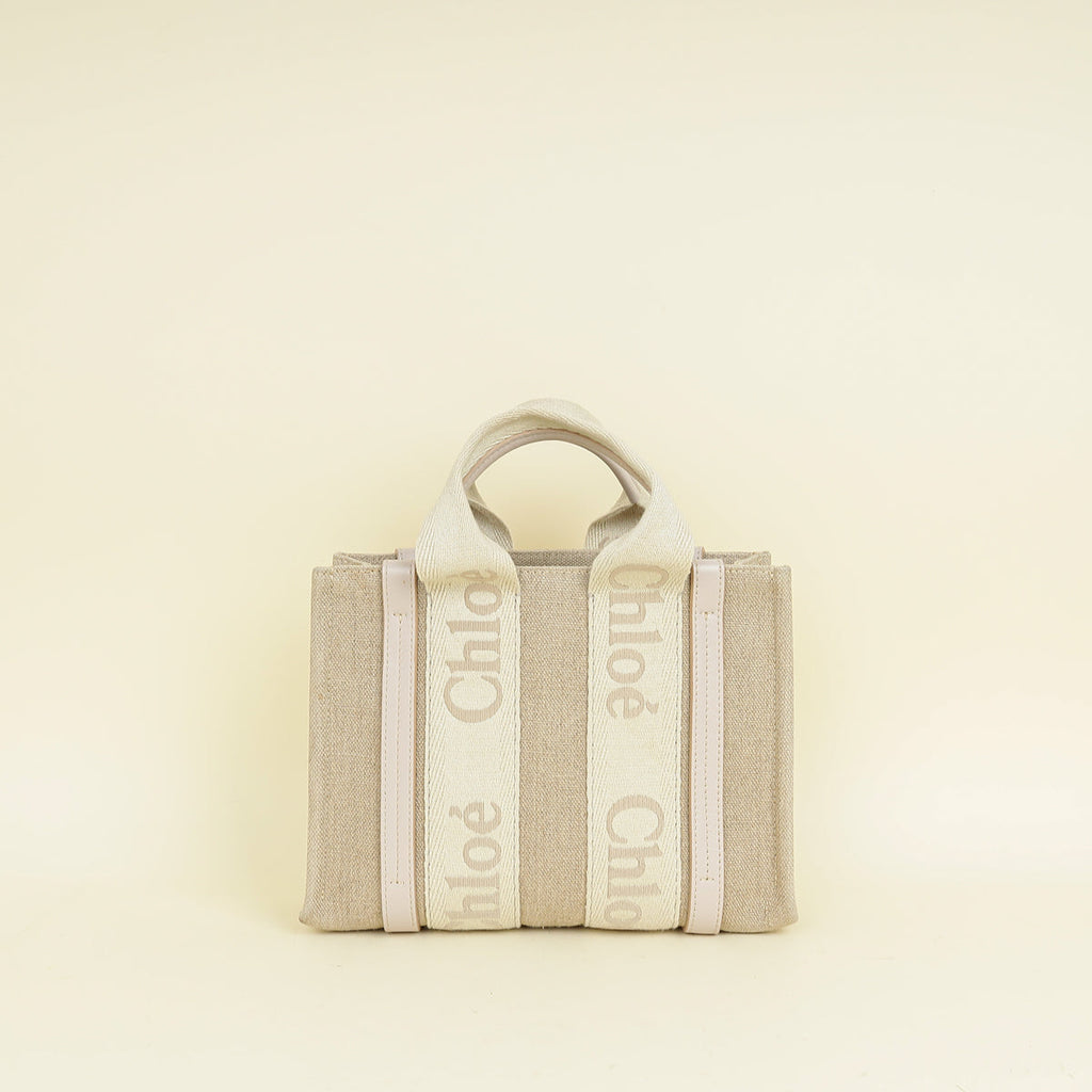Chloe Bicolor Woody Embroidered Tote Bag