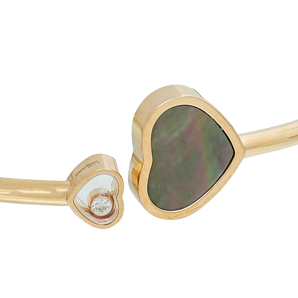 Chopard 18K Rose Gold Diamond Happy Tahitian Pearl Medium Bracelet