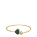 Chopard 18K Yellow Gold Malachite Diamond Happy Heart Bangle