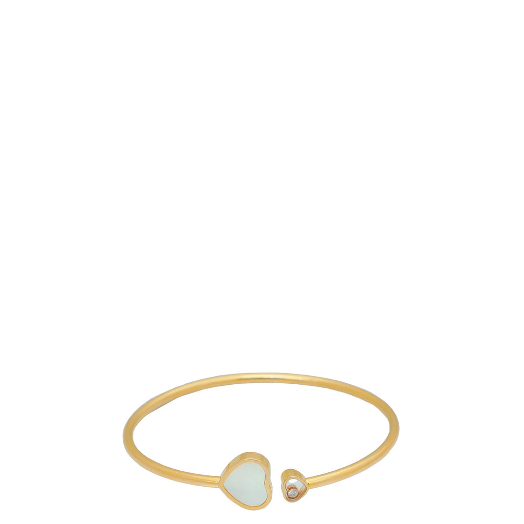 Chopard 18K Rose Gold MOP Diamond Happy Heart Bracelet