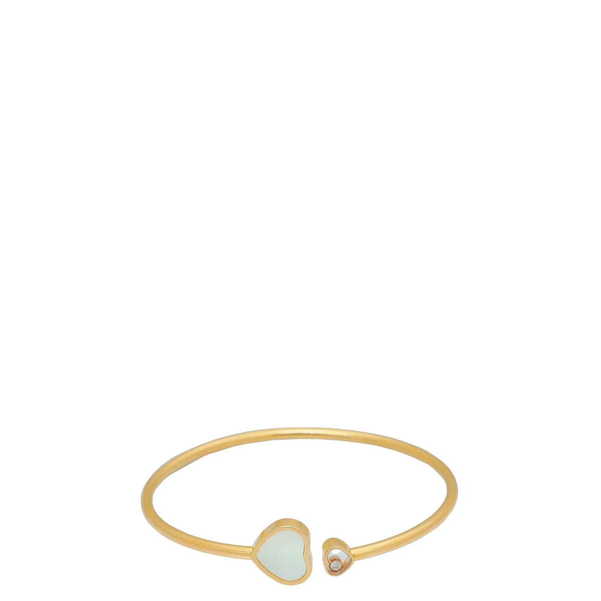 Chopard 18K Rose Gold MOP Diamond Happy Heart Bracelet