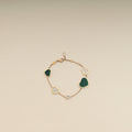 Chopard 18K Rose Gold Happy Hearts Diamond Malachite Bracelet