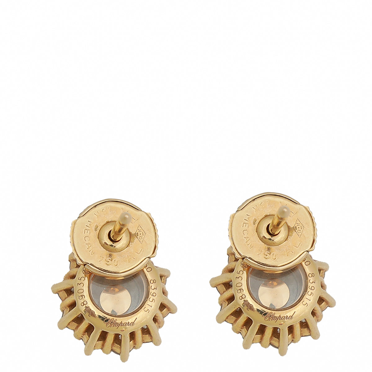 Chopard  18K Pink Gold  Happy Diamonds Icons Joaillerie Round Stud Earrings