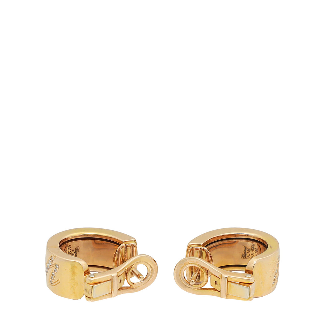 Chopard 18K Pink Gold "Chopardissimo" w/Diamond Earrings